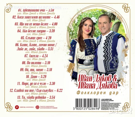 Иван Дяков и Ивана Дякова-Фолклорен дар, снимка 2 - CD дискове - 48595466