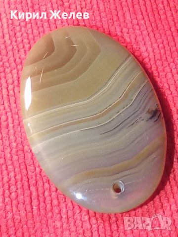 АРТ СКЪПОЦЕНЕН МЕДАЛЬОН ОРФЕЕВ АХАТ МАЙСТОРСКИ ПОЛИРАН ШЛИФОВАН 23569, снимка 2 - Колиета, медальони, синджири - 33422965