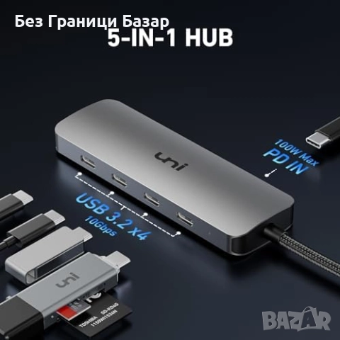 Нов USB Type C Хъб 4 в 1 10Gbps Мултипорт Адаптер за MacBook iPad Surface, снимка 2 - Друга електроника - 51736081