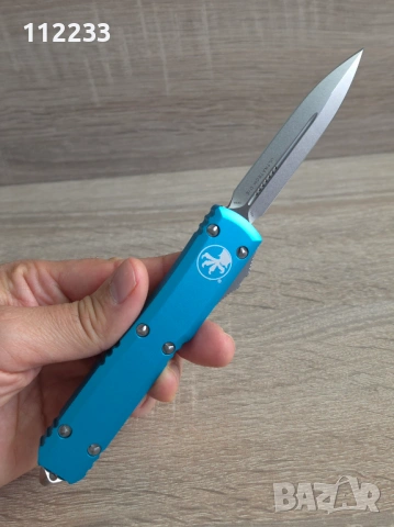 Microtech Ultratech OTF Double Edge Stonewash Turquoise., снимка 6 - Ножове - 54122187
