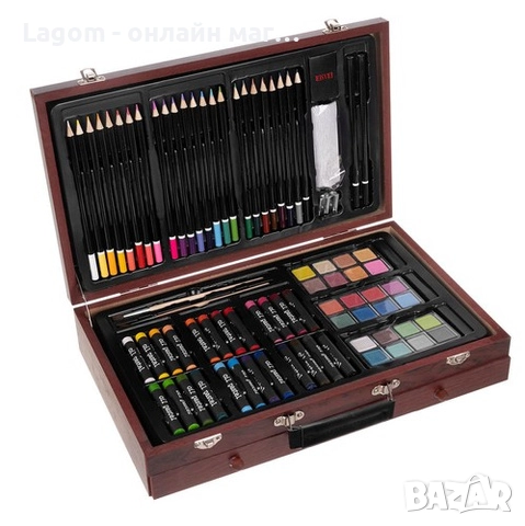 Художествен комплект за рисуване в куфар 148 части – пълен арт сет за деца и възрастни, снимка 3 - Други - 52560983