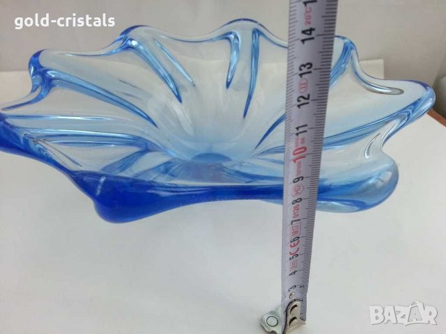 Кристална купа фруктиера чиния кобалт , снимка 4 - Антикварни и старинни предмети - 29843252
