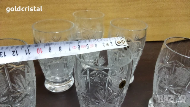 кристални чаши за вода , снимка 6 - Антикварни и старинни предмети - 43697513