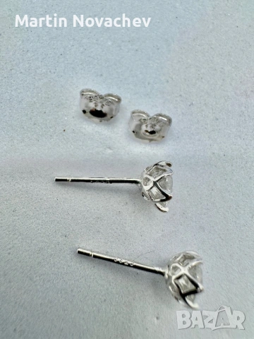 Сребърни обеци с мойсанит (Диамант) 0.5 карата, снимка 5 - Обеци - 53889248