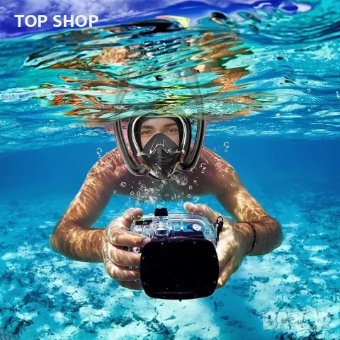 BOKEFA Цялолицева маска за шнорхел със закрепване на камерата S/M, снимка 7 - Спортна екипировка - 48777056