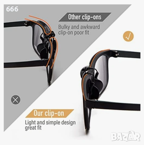 Goiteia - Поляризирани слънчеви очила с клипс върху диоптрични очила за мъже и жени, снимка 3 - Други - 53099133