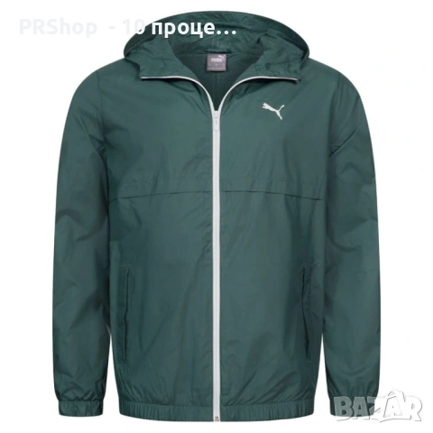 Мъжко яке PUMA Windbreaker, сиво-зелено, снимка 2 - Якета - 53240858