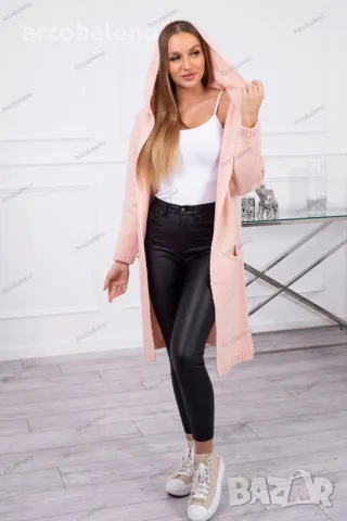 Дамска изчистена жилетка с качулка и джобове, 10цвята , снимка 12 - Жилетки - 48721408