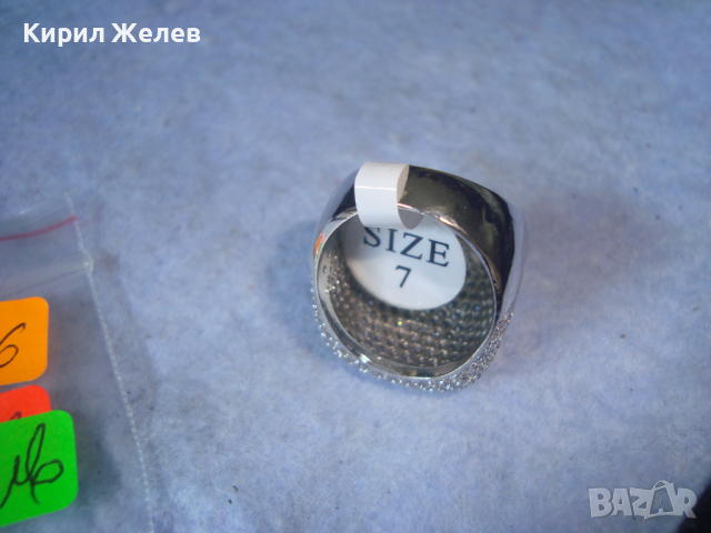 КРАСИВ НОВ ПРЪСТЕН с МИНИАТЮРНИ ЦИРКОНИ и БЯЛА ПОЗЛАТА 17516, снимка 7 - Пръстени - 36422546