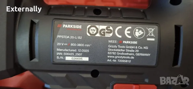 Акумулаторен прободен трион Parkside PPSTDA 20 Li B2 – Brushless – нов, с гаранция, снимка 5 - Триони и циркуляри - 55953134