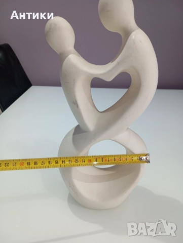 Голяма стара статуетка с влюбена двойка , снимка 3 - Декорация за дома - 52661479