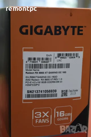 Видео карта GIGABYTE AMD Radeon RX 6900XT GAMING OC 16GB, снимка 8 - Видеокарти - 56313038