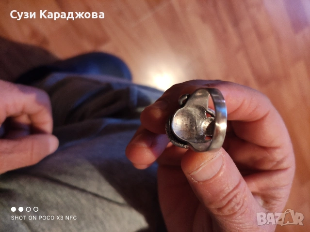 Сребърен пръстен, снимка 4 - Пръстени - 53190631