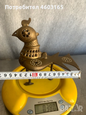  месингова тамянница във формата на птица, снимка 7 - Антикварни и старинни предмети - 54321595