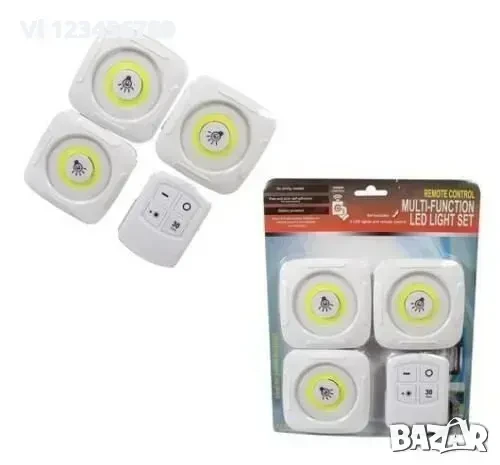 Комплект 3 COB LED димиращи лампи с дистанционно и таймер, снимка 3 - Други - 50848216