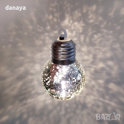 6198 Светеща коледна топка за елха с ефект искрящо стъкло, 5 см, снимка 3 - Декорация за дома - 52688503