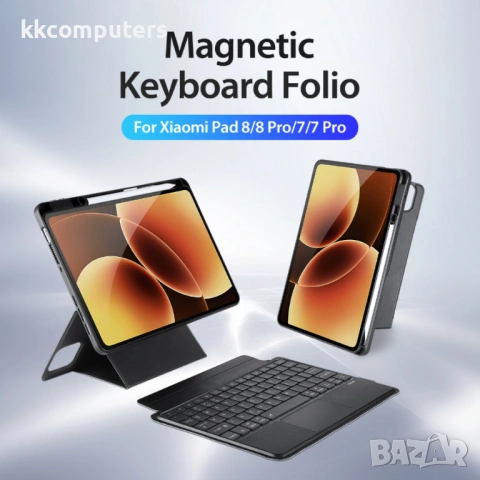 DUX DUCIS Кожен Калъф с Bluetooth Клавиатура и Тъчпад за Xiaomi Pad 8 Pro / 8 / 7 Pro / 7 - Магнитна, снимка 3 - Калъфи, кейсове - 53072056