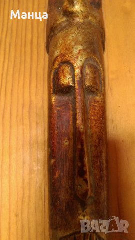 Африканска бронзова маска Фанг, снимка 6 - Антикварни и старинни предмети - 31620461