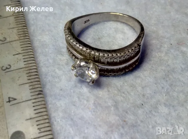 СКЪПОЦЕНЕН СРЕБЪРЕН ПРЪСТЕН СРЕБРО 925 с БЯЛА ПОЗЛАТА и ФАСЕТИРАНИ ЦИРКОНИ и МОЙСАНИТ КАМЪНИ 36964, снимка 4 - Пръстени - 49981842