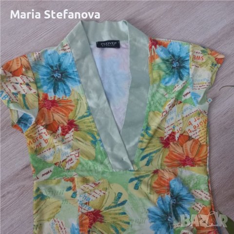 Блуза на цветя в зелено 