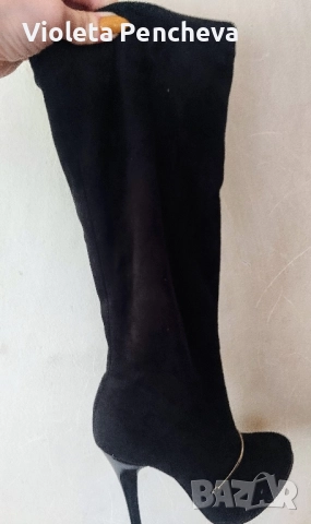 Велурени ботуши 38 номер , снимка 2 - Дамски ботуши - 52105039