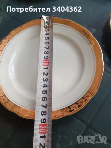 Български порцелан Китка Нови Пазар малки чинии 6 бр позлат, снимка 7 - Антикварни и старинни предмети - 51054837