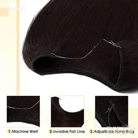 Телени екстеншъни S-noilite от 100% естествена Remy коса, снимка 3 - Продукти за коса - 55776156