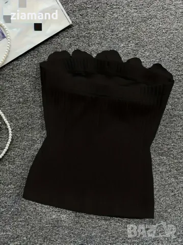 Ефектен дамски топ без презрамки, снимка 2 - Корсети, бюстиета, топове - 49870230