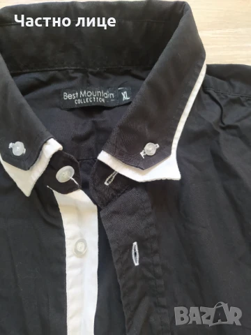 Мъжка риза черна с бял кант, снимка 2 - Ризи - 51157807