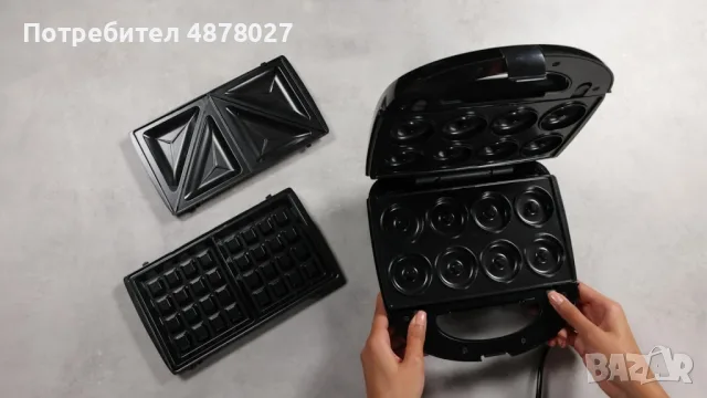 Тостер сандвич 750W,незалепващи и подвижни плочи,LED индикатор SOKANY SK-902, снимка 7 - Тостери - 55805185