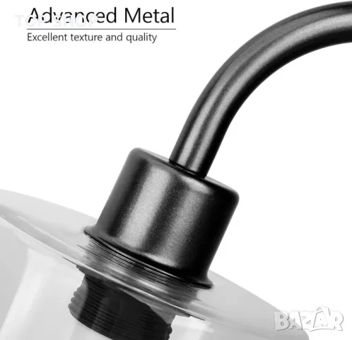 TONGLIN Индустриална подова лампа, лампион с LED крушки и стъклен абажур, черна, снимка 7 - Лед осветление - 49546484