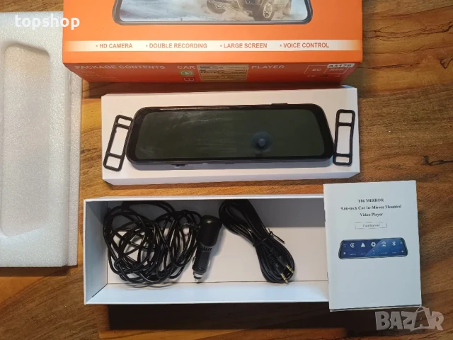 НОВА, ТЕСТВАНА Hikity огледална камера с Carplay и Android Auto, 9.66” IPS тъч, 2.5K предна камера.., снимка 11 - Аксесоари и консумативи - 50556736