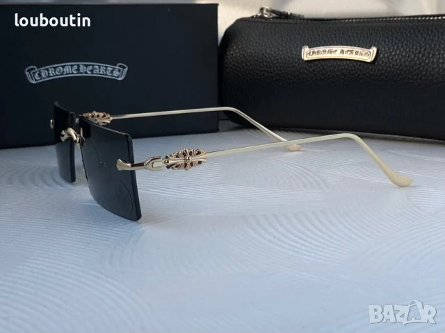 CHROME HEARTS мъжки слънчеви очила правоъгълни, снимка 9 - Слънчеви и диоптрични очила - 50741455