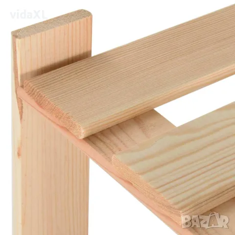 vidaXL 3-етажен стелаж, 60x28,5x90 см, бор масив, снимка 4 - Стелажи и щандове - 56146803