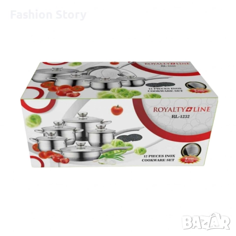 Royalty Line RL-1232 – Комплект от 12 части, с капаци и многослойно дъно, снимка 3 - Съдове за готвене - 51934197