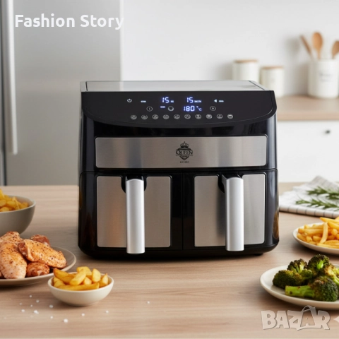 Двоен Air Fryer Queen KK-A02 - 7L, 2400W за здравословно и бързо готвене
