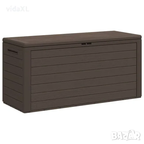 vidaXL Градински сандък за съхранение, кафяв, 116x44x55 см
