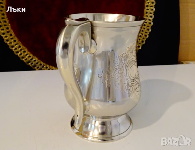 Английски бароков бокал никелово сребро. , снимка 3 - Антикварни и старинни предмети - 35649549