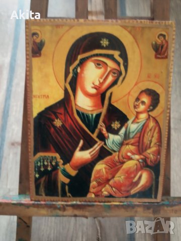 Икона на света Богородица с Младенеца, снимка 1 - Икони - 44291456