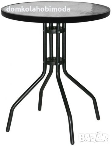 Маса за тераса/Метална ,Плот стъкло и метал, 60x70 см, снимка 2 - Маси - 39706808