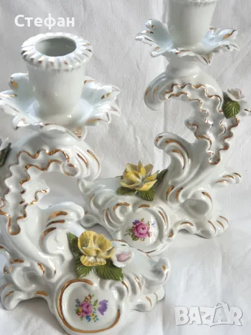 Комплект порцеланови свещници, снимка 6 - Антикварни и старинни предмети - 50173781