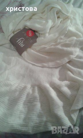 Зимен бял шал, снимка 5 - Шалове - 42924111