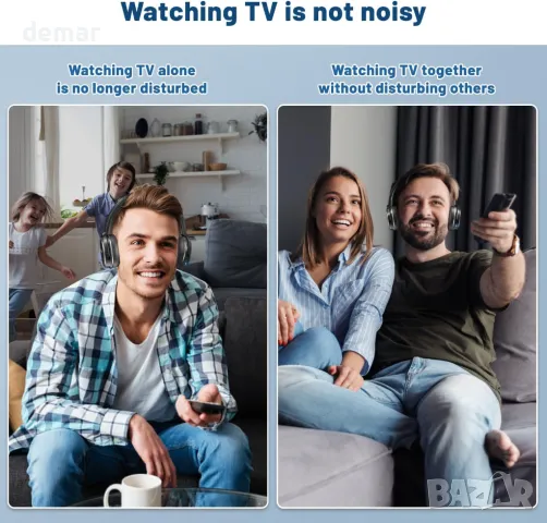 BKM600 Безжични слушалки за телевизор, с Bluetooth USB предавател, снимка 6 - Bluetooth слушалки - 48480745