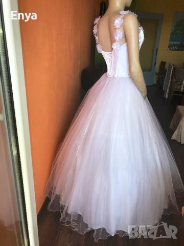 Булчинска рокля №2 - НОВА ! С воал, чанта, ръкавици и венче, снимка 5 - Сватбени рокли - 37367402