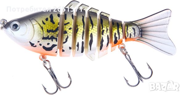 Воблер, изкуствена примамка, рибка седем секционна 15.6 гр., щука, сом , снимка 6 - Стръв и захранки - 30618159