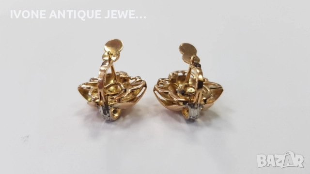 Златни дамски обеци с диаманти , снимка 6 - Обеци - 52794214