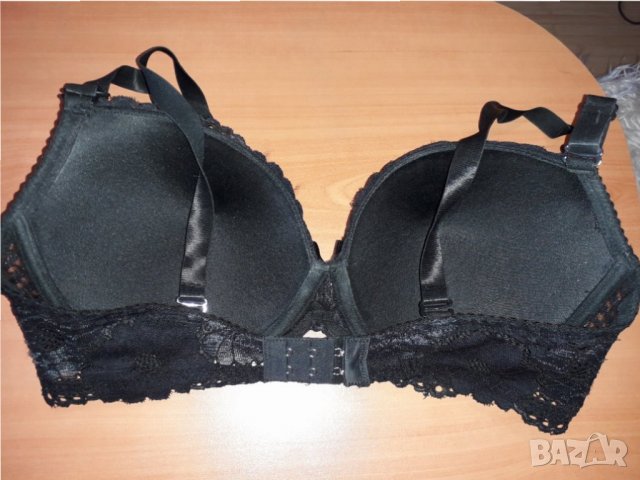 Луксозен сутиен черна дантела и сребристо 80 Д, снимка 4 - Бельо - 30108137