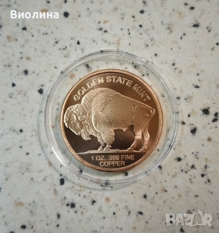 Мед 1 OZ , снимка 1 - Нумизматика и бонистика - 42763537