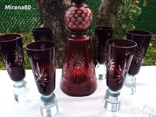 * Bohemia * - антикварен кристален сервиз !, снимка 2 - Антикварни и старинни предмети - 52653169