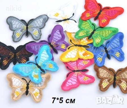 разноцветни пеперуди пеперуда апликация за дреха дрехи самозалепваща се, снимка 1 - Други - 29296837